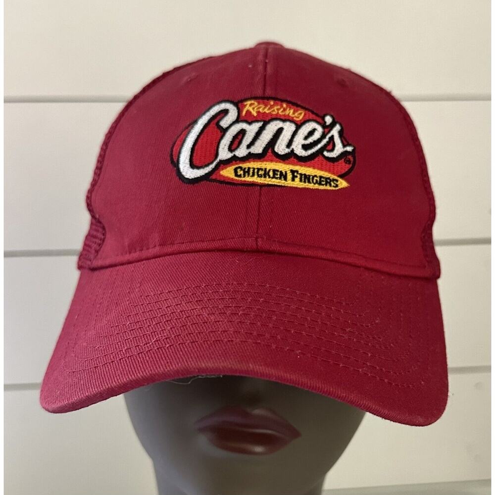Raising Cane's Employee Hat Cap Red Mesh Adjustable Snapback